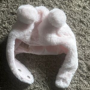 First Impressions Pink Fuzzy Pom-Pom Hat